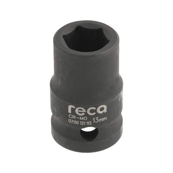 RECA impact socket wrench inserts 1/2", short version, metric - RECA impact socket wrench insert 1/2" DIN 3129 hexagonal 13 mm