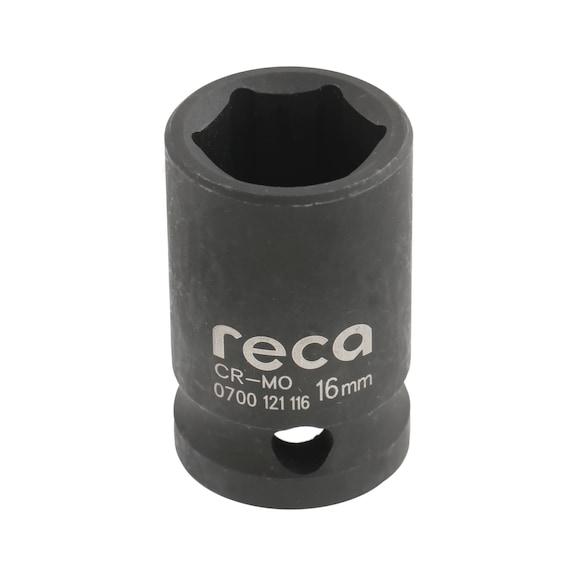 Insertos para llave de vaso de impacto RECA de 1/2", versión corta, métricos - Inserto para llave de vaso RECA 1/2" DIN 3129 hexagonal 16 mm