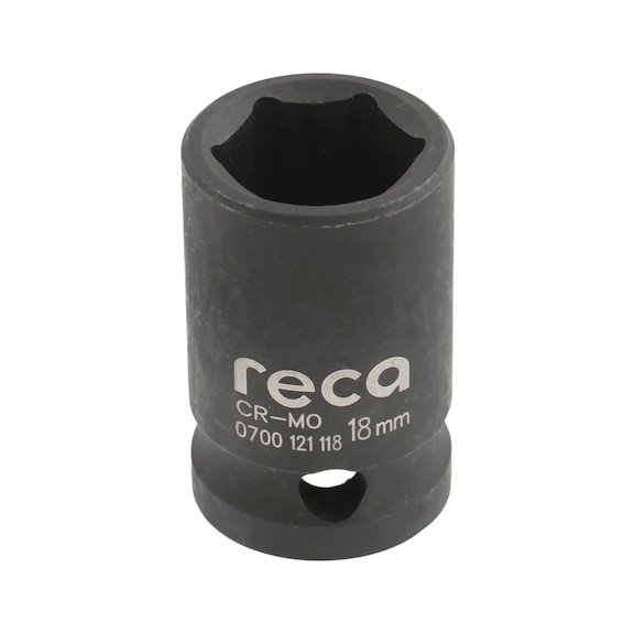 RECA impact socket wrench inserts 1/2", short version, metric - RECA impact socket wrench insert 1/2" DIN 3129 hexagonal 18 mm