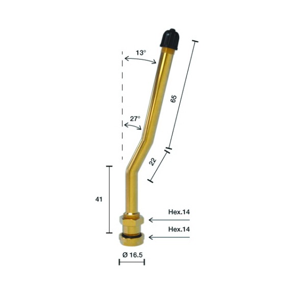 TRUCK LONG TUBELESS VALVE - TRUCK TUBELESS VALVE ANGLE 27°