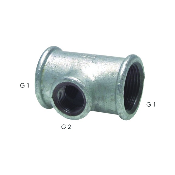 90° CAST IRON F/F/F TEE PIECE - 