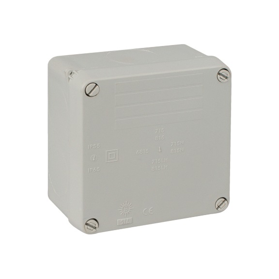 Watertight recessed housing 100 x 100 x 55 mm without cones - Junction box with smooth surface without cones