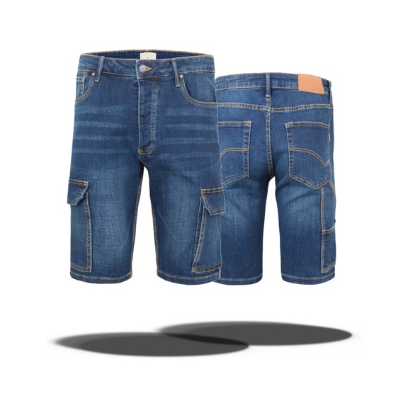 Worker stretch denim shorts SWANSEA - 1