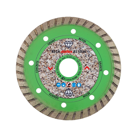 diaflex basic hard materials RS10UH 115-230 mm - diaflex diamond cutting disc RS10UH for hard material, pack of 6, 125/22.2