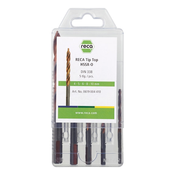 TIP TOP foret métal HSSX-O - Kit de démarrage de forets métal Tip Top HSSX-O 5 pièces 4-10 mm