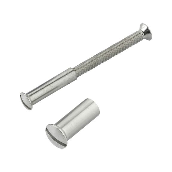 Sleeve bolt incl. sleeve nut - Sleeve bolt incl. sleeve nut, nickel-plated, sold per piece