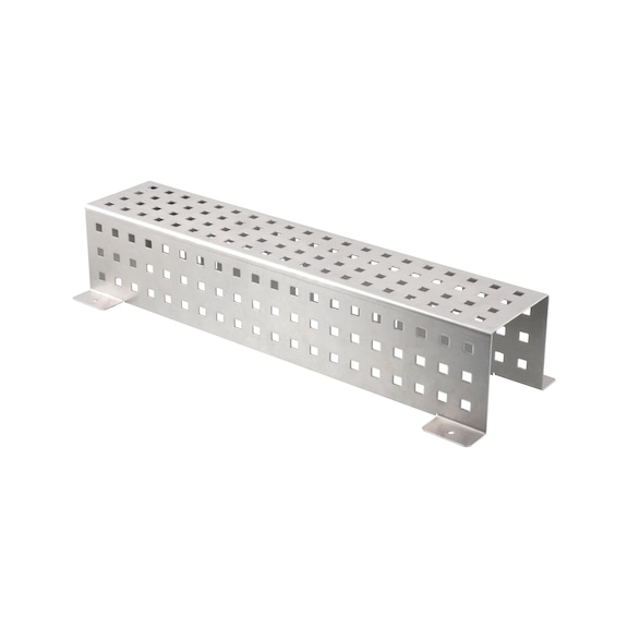 Threaded rod holder - Threaded rod holder made of aluminium perforated plate HxWxD: 500 x 100 x 100 mm