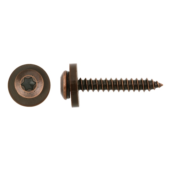 Window sill screw with washer, self-tapping screw thread, A2, TX - 1