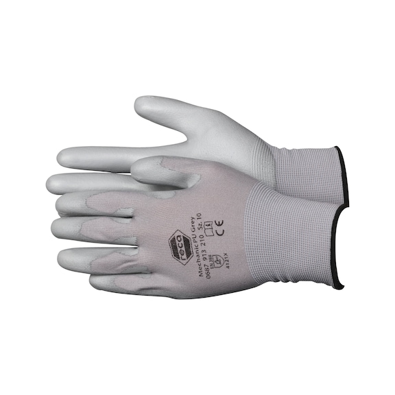RECA assembly gloves Mechanic PU grey - 1