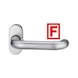 Fire door handle U-shape - edi FS-RR rosette press oval clip rosette, stainless steel #1103/2133/00 P-ST - 1