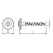 Roofing screw with sealing washer, dia. 15 mm, A2, Pozidriv - 2