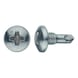 sebS drilling screw, Minipoint round head, similar to DIN 7504-N, zinc plated - sebS Minipoint pan head dr. screw, sim. to DIN 7504-N galv, H2 M4 x 10 - 1