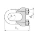 Wire rope clamp, lightweight design, similar to DIN 741, zinc plated - 2