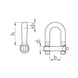 Shackle, similar to DIN 82101, zinc plated, type A - 2