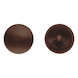 Cover cap for chipboard screw with head recess bore - Cover cap for particle board screw, RAL 8016, plastic, mahogany brown, Ø 12 - 1