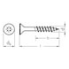 Countersunk head chipboard screw, A2, Pozidriv - Countersunk-head particle board screw, A2, Z 2 3.5 x 40/24 - 3