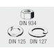 Assortiment VISO d'écrous, rondelles plates, rondelles de sécurité, combinés, DIN 934/125/127 - 2