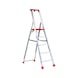 Marea ladder with platform and rung - Aluminium standing ladder, safety rail, 5 rungs - 1