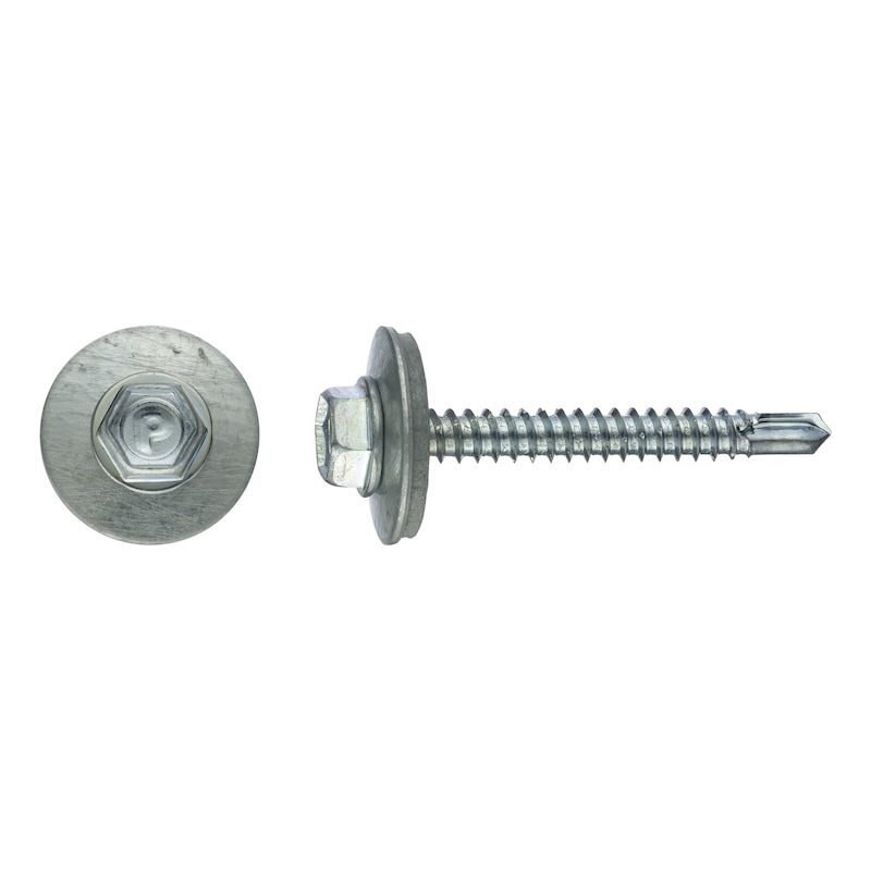 sebS hexagon-head drilling screw with sealing washer, galvanised - 2