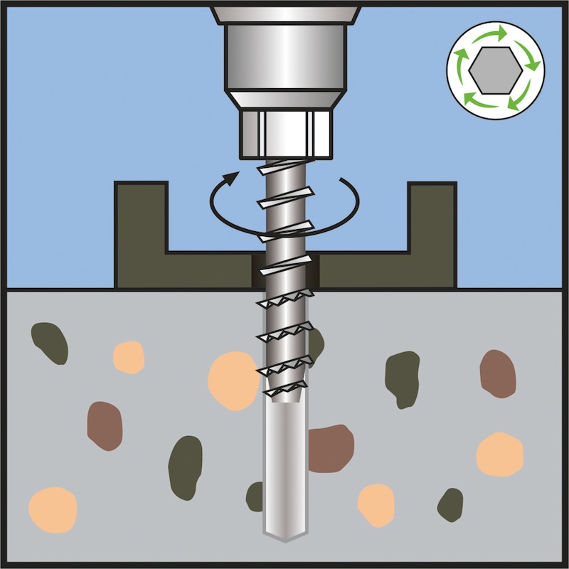 MULTI-MONTI-plus concrete screw anchor, zinc-plated steel, MMS-plus-ST bolt anchor with metric connecting thread - 13