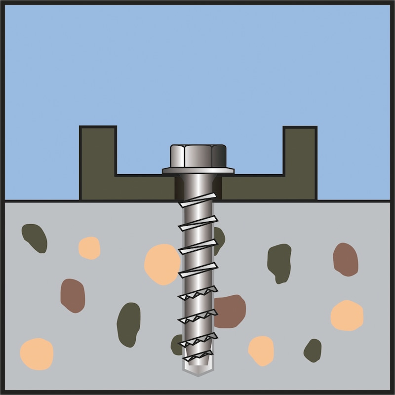 MULTI-MONTI-plus concrete screw anchor, zinc-plated steel, MMS-plus-ST bolt anchor with metric connecting thread - 14