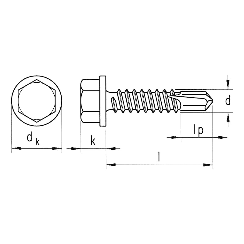 Drilling screws DIN 7504-K, galvanised – tradesperson pack - 2