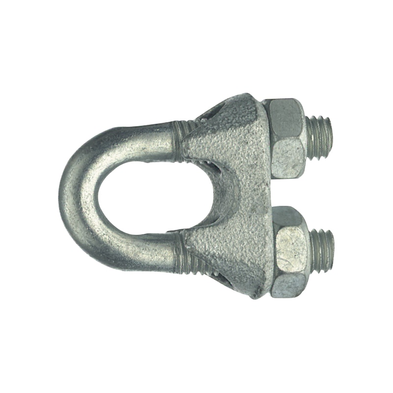 Wire rope clamp, lightweight design, similar to DIN 741, galvanised - 1