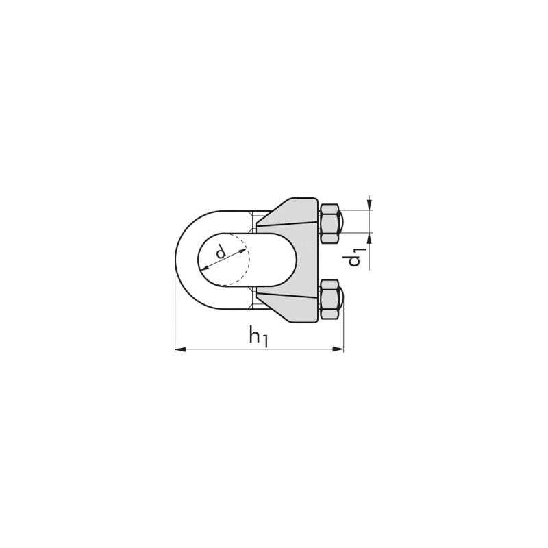 Wire rope clamp, lightweight design, similar to DIN 741, galvanised - 2