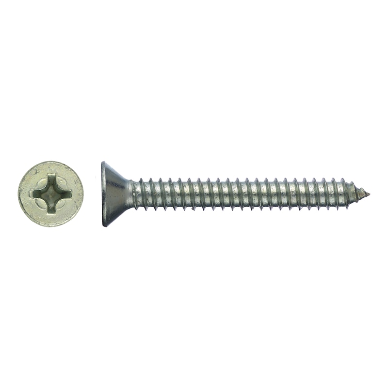 Countersunk head tapping screw, DIN 7982, zinc plated, type C - 1