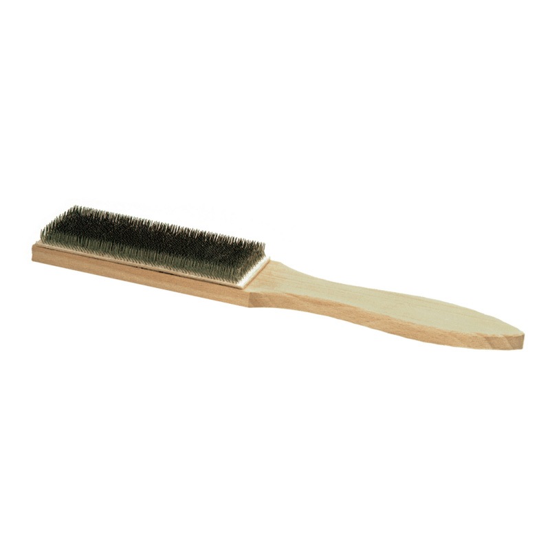 Brosse à Lime Cardée En Fil D'acier - Manche En Bois, 21 Cm, Pour Nettoyer Les Limes Et Râpes
