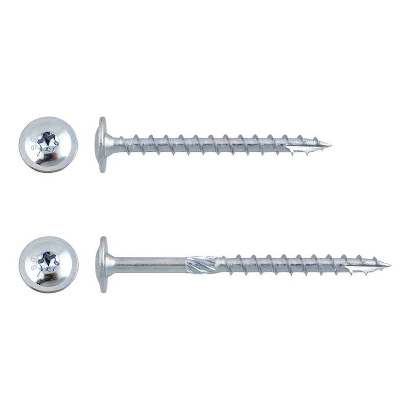 PanelFix timber screw with washer head, cutting notch, zinc-plated steel, with ETA-11/0389 approval