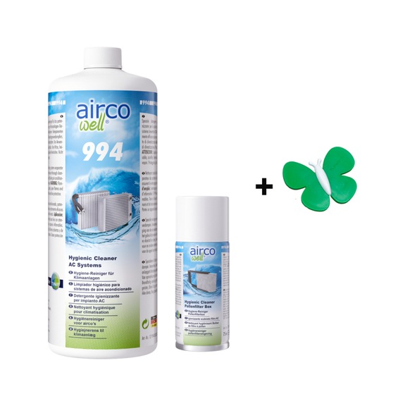 994S Set igienizzante per impianto AC + Farfalla verde-bianco - airco well® 994S