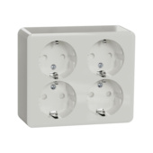 Surface-mounted Schuko outlets for dry spaces