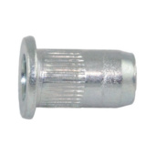 Rivet nuts, grooved large round, open