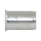 Rivet nuts, reduced round, open