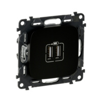 Flush-mounted outlet with 2 x USB 2.4 A Valena Allure