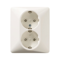 Flush-mounted Schuko outlet IP21 with cover plate Jussi