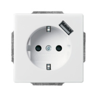 Flush-mounted Schuko outlet USB IP20 Impressivo