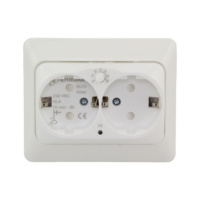 Flush-mounted type-F 2-socket outlet with a timer IP20 SUVI IP20, Suvi