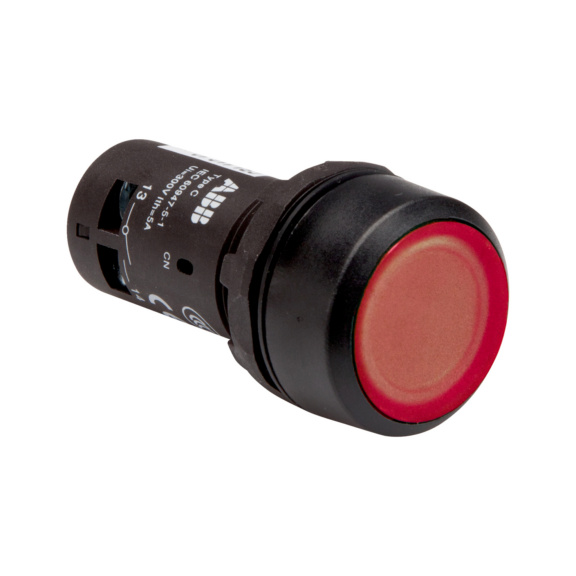 Illuminated releasable push button Compact - BUSH BUTTON ILLUM. MOM. 230V RED 1NC