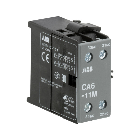Auxiliary contactor block CA6-11M - AUXILIARY CONTACT B6 CA6-11M