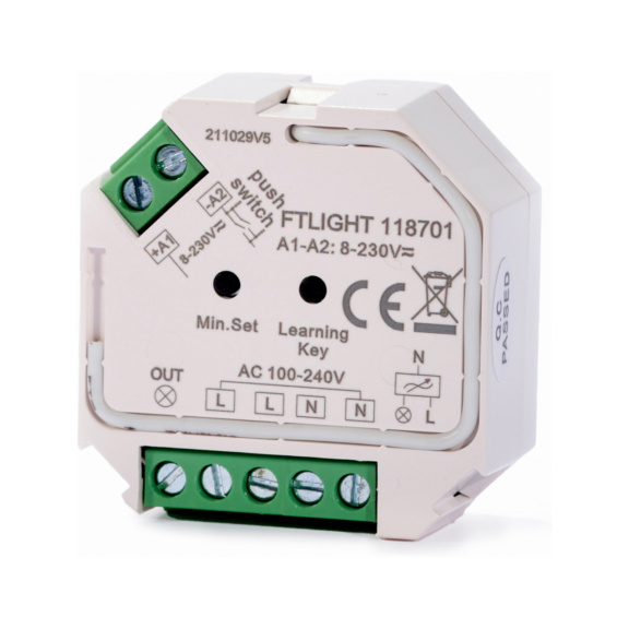 Himmennin/vastaanotin FTLIGHT - LED OHJAIN TRIAC/PUSH DIM RF/ WiFi, 230V