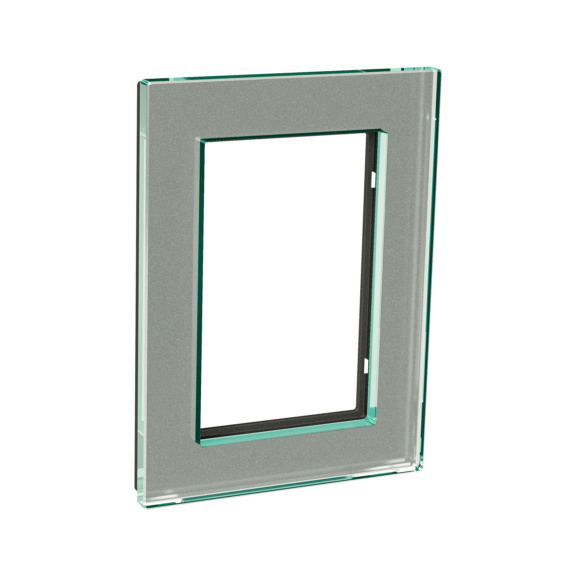 Cover plate 90 mm glass Exxact - EXXACT FRAME DOUBLE SO GLASS TIT