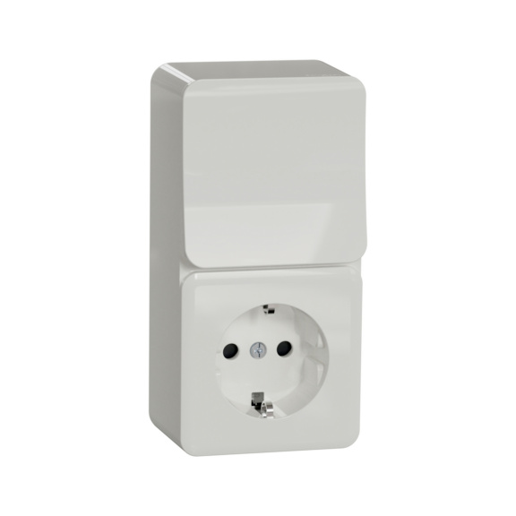 Surface-mounted Schuko outlet + switch IP21  Exxact