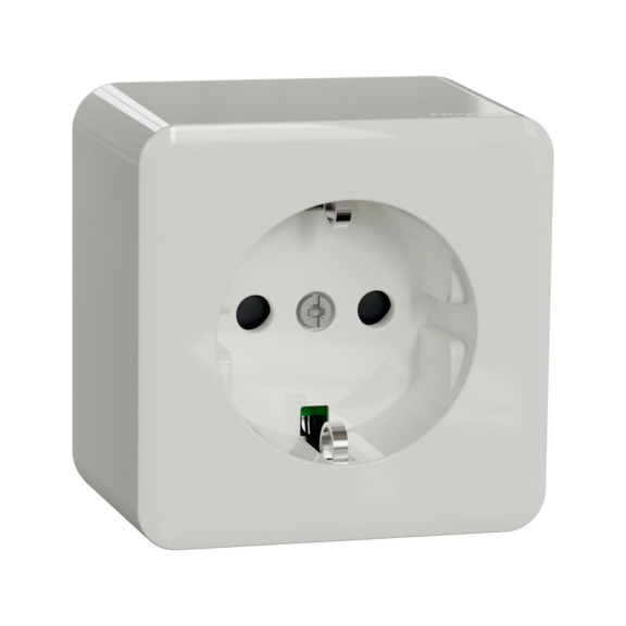 Surface-mounted Schuko outlet IP21  Exxact - SINGLE SO EARTHED SCREW