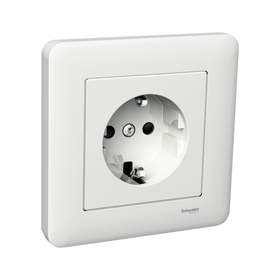 Flush-mounted Schuko outlet IP21 with cover Exxact - 1S/16A/IP21 Q-CONN WT