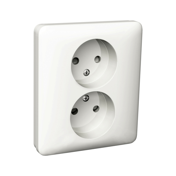 Flush-mounted Schuko outlet IP21 with cover Exxact - 2N/16A/IP21 Q-CONN WT