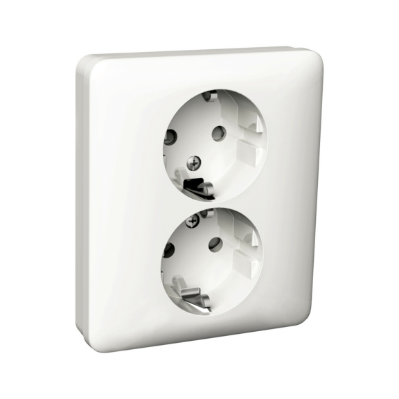 Flush-mounted Schuko outlet IP21 with cover Exxact - 2S/16A/IP21 Q-CONN DELAD WT