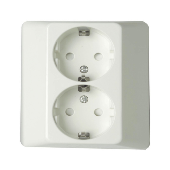 Flush-mounted Schuko outlet IP21 with cover Exxact - 2S/16A/IP21 50KPL UPJ 1X WT