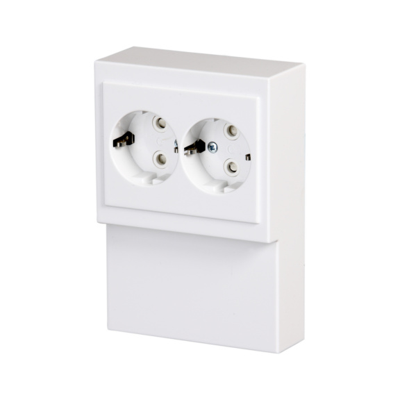 Surface-mounted Schuko outlet skirting IP21 Impressivo